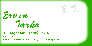ervin tarko business card