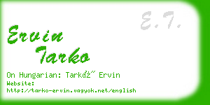 ervin tarko business card